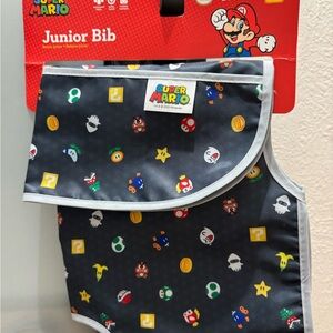 Bumkins Super Mario Junior Bib - Black and Gray